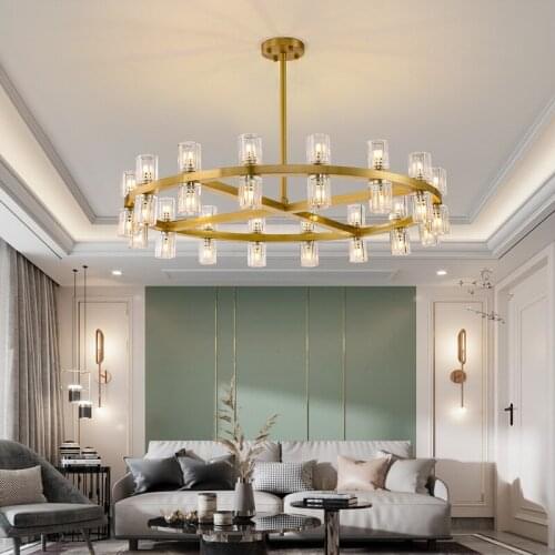 Crystal Glass Ball LED Pendant Lights Nordic Hotel Hall Living Room Hanglamp Art Lustres Kitchen Luxury Lighting