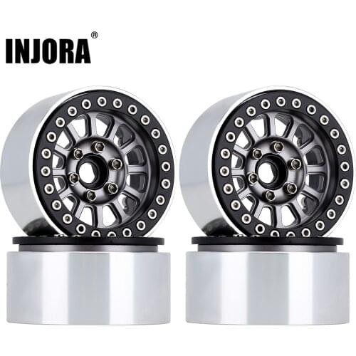 INJORA CNC Aluminum 1.9" Beadlock Wheel Rim for 1/10 RC Crawler Car Traxxas TRX-4 Axial SCX10 90046 AXI03007 Upgrade Parts
