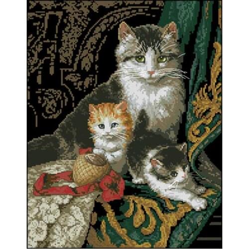 Cats family animals patterns Counted Cross Stitch 11CT 14CT DIY Cross Stitch Kits Embroidery Needlework Sets home decor