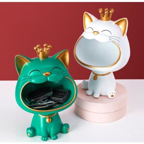 Creative Cool Dog Statue Big Mouth Dog Storage Box Desktop Sundries Organizer Candy Key Phone Storage Container Home Ornaments