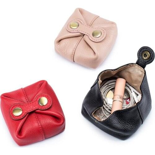 Soft Leather Mini Cute Wallet Change Bag Coin Purse Money Earphone Key Earbuds Storage Bag Credit Card Holder Case Lipstick Bag