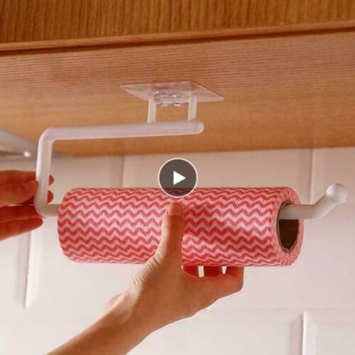 Kitchen Paper Roll Holder Towel Hanger Rack Bar Cabinet Rag Hanging Holder Shelf Toilet Paper Holders Home Bathroom Organizer