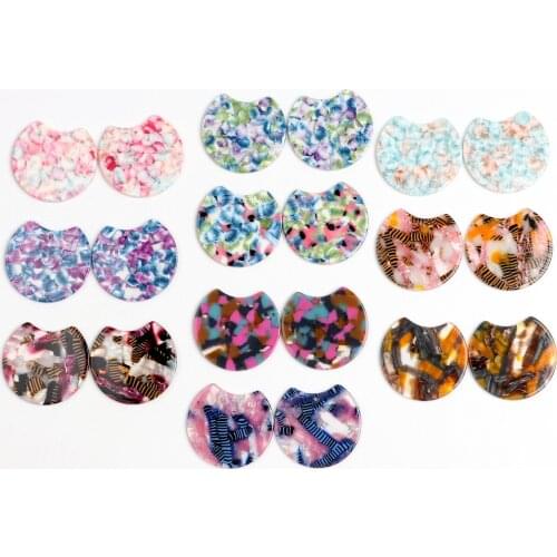 Tortoise Shell Earring Charm,Acetate Acrylic Beads,Special Round Shaped Pendants,Boho,Circle Cutout Earrings Parts,36mm-ACE182