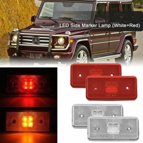Car Front + Rear LED Side Marker Light for Mercedes-Benz W463 G500 G550 G63 2002-2014