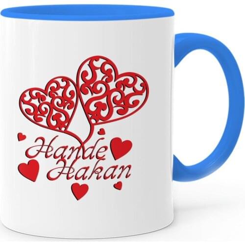 Personalized Valentines Day Themed Blue Mug Cup-12
