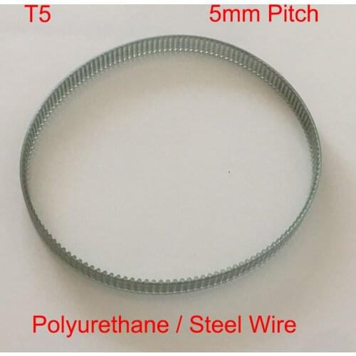 T5 1410mm 1440mm 1465mm 282 288 293 Tooth 10mm 15mm 20mm 25mm Width 5mm Pitch Polyurethane PU Steel Wire Synchronous Timing Belt