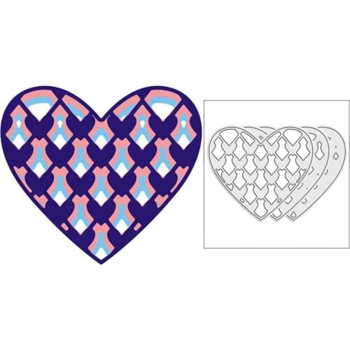 New 2021 Layering Hearts Line Metal Cutting Dies for DIY Scrapbooking Paper and Card Making Decorative Embossing Craft No Stamps