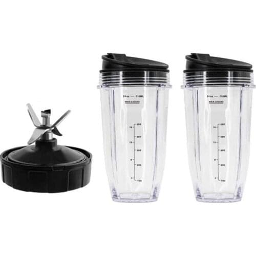 6 Fins Extractor Blades Replacement Part with 24OZ Cups Fit for Nutri Ninja Auto IQ BL450-70