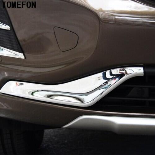 TOMEFON For VOLVO XC60 2014 2015 2016 2017 ABS Chrome Front Lower Grille Cover Trim Molding Car Accessories Styling 2pcs
