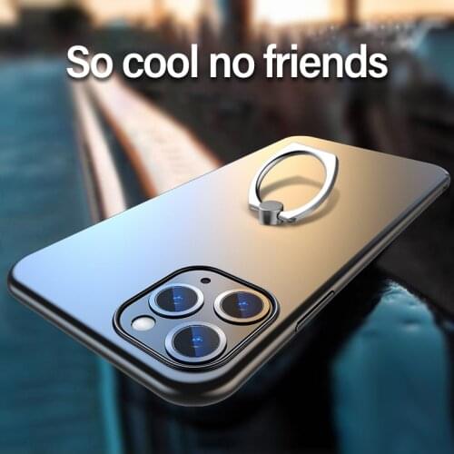 Ultra-thin Metal Bracket Matte PC Phone Case For iPhone 11 Pro Max SE XSmax XR XS X 8 7 6s 6 Plus Protection Cover