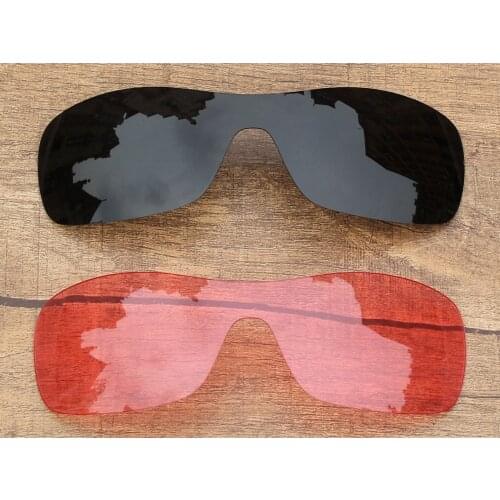 Vonxyz Two Pieces Stealth Black & Pink Replacement Lenses for-Oakley Antix Frame