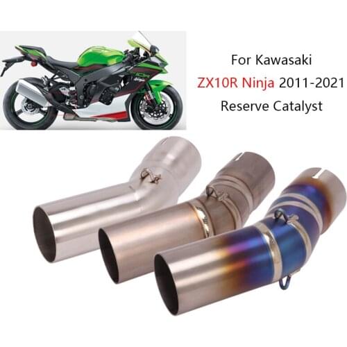 For Kawasaki ZX10R Ninja 2011-2021 Exhaust Pipe Motorcycle Mid Tube Slip On 51mm Muffler Reserve Cat Titanium Stainless Steel
