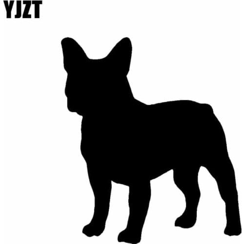 YJZT 12CM*13.7CM French Bulldog Vinyl Car Styling Animal Pet Decoration Car Sticker Black/Silver C2-3305