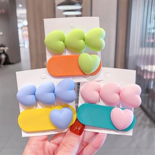 2pcs/Set Heart Sweet Hairpins Women Girl Kid Hair Clip Pin Barrettes Accessories Ornaments Headwear