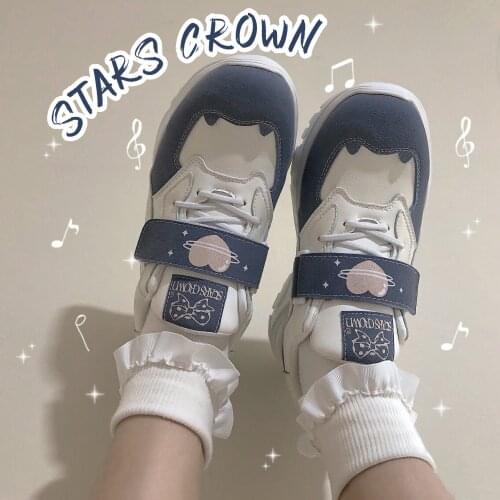 Japanese Lolita sweet cute girl college style casual flat platform sneakers comfortable shoes woman cosplay Lolita loli