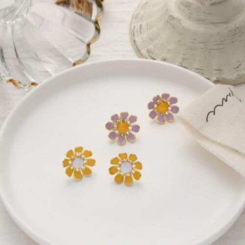 BUDROVKY New Summer Fresh Girl Sweet Flower Earrings Personality Sweet Flower Resin For Women Girls Jewelry Accessories Gifts 20