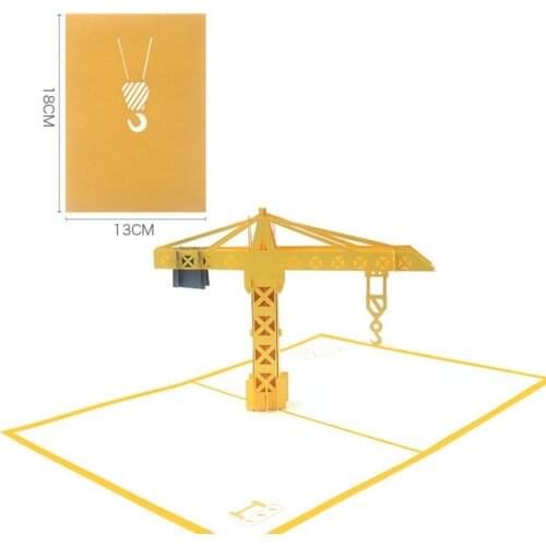 10pcs Handmade Kirigami Origami Tower crane 3D Greeting Cards Invitation card For Christmas Wedding Birthday Party Gift