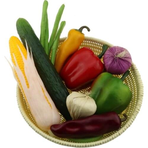Gresorth 10pcs Artificial Vegetable Fake Cucumber Corn Pepper Onion Beans Home Kitchen Food Party Decoration