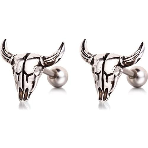 2pcs Tauren Cartilage Earring Stud Ear Helix Piercing Jewelry Tragus Copper Earring Stud