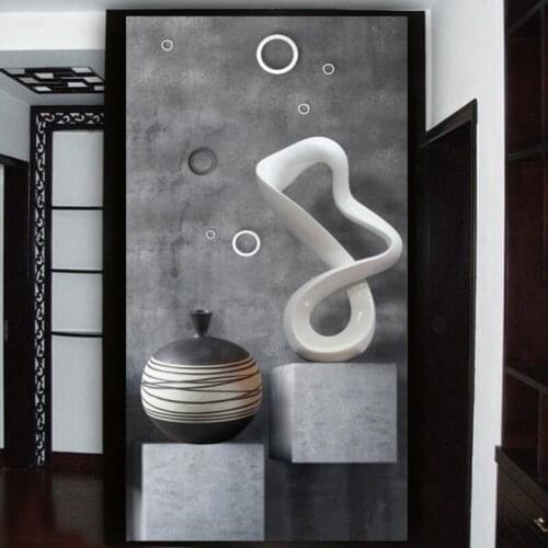 Custom HD 3D Photo Murals Wallpaper Modern Creative Painting 3D Living Room Entrance Bathroom Door Hallway background Wall Paper