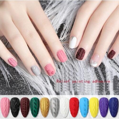 Sweater Emboss Gel Nail Art 3D Relief Gel12 Colors Acrylic Carving UV LED Gel Long Lasting Sculpture UV Gel DIY 8g