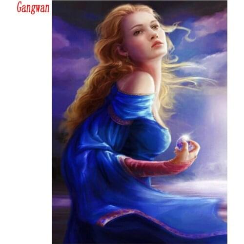 Fairy Princess full Square round Embroidery Diy Diamond Painting girl cross stitch Drill Rhinestone Full Pasted mosaic Pattern