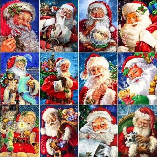 Diamond Painting Santa Claus Handicrafts Full Square Diamond Embroidery Cartoon Cross Stitch Rhinestone Mosaic Christmas Decor