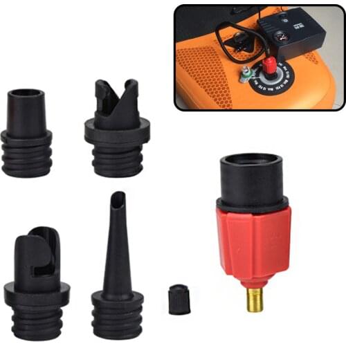 4 IN 1 Car Air Compressor Air Valve Adapter Vehicle Air Pump Valve Adaptor for Inflatable Air Mattress Bed Boat Canoe Kayak SUP