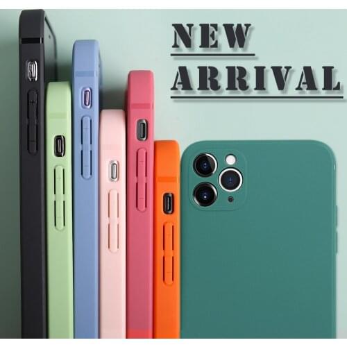 Phone Case For iPhone 12 Mini iPhone Pro Max Solid Silicone Soft Cover For iPhone 11 Pro Max Matte Case 7 8plus XR X XS 12Pro