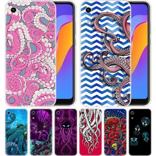 Luxury Silicone Case Deep sea octopus art for Huawei Honor 9X 8A 7A 20 Pro 7X 8X 7S 8S 8 9 10 Lite View 20 20i 10i Play Cover
