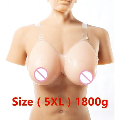 F Cup 1800g Silicone Fake False Breast crossdresser silicone breast form silicone breast chest prosthesis