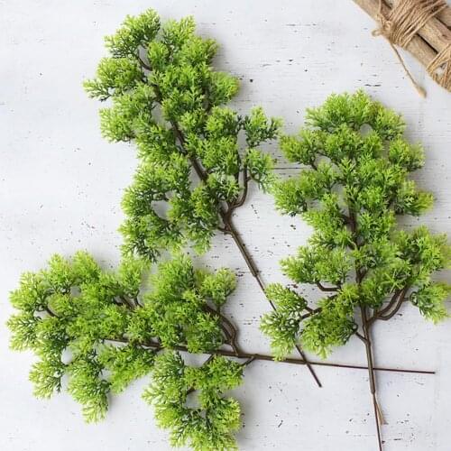 1 Pc Fake Plant Plastic Real Touch Artificial Pine Cypress Bonsai Garden Home Decorative Office Decoration Plants High Quality