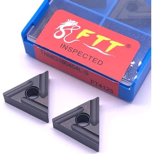 10pcs CNC Carbide Inserts TNMG160404 L-S FT4125 for steel External Turning Tools Cermet Grade Carbide insert Lathe cutter Tool