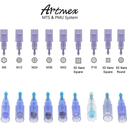 10pcs 9/12/36/42 Needle Derma Pen Cartridge Needle For Artmex V8 V6 V3 Eyebrow Tattoo Permanent Makeup Machine MTS Tattoo Needle