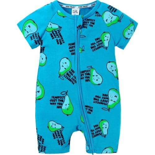 2020 Kids Tales Brand Summer Baby Romper Short Sleeves Cotton Kids Pajamas Fruit Printed Jumpsuit Newborn Girls Boys Clothes