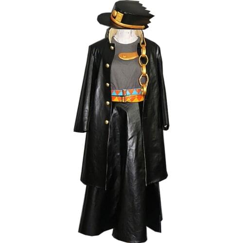 Kujo Jotaro Cosplay Leather Cosplay Anime JoJos Bizarre Adventure Costume female style for Halloween Party