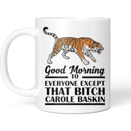 New 350mL Tiger Coffee Mug with Handle Creative Good Morning Letters Milk Tea Juice White Color Ceramic Cup Best Gift for Friend