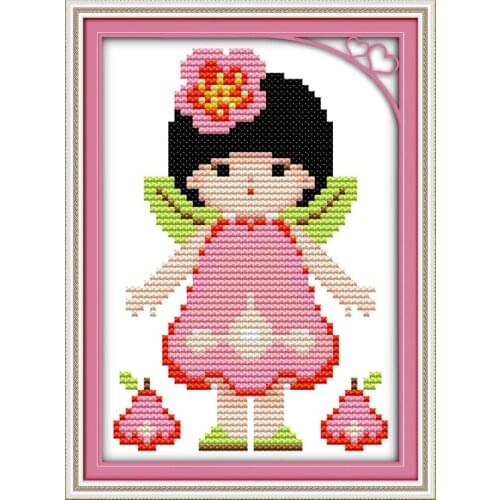 A cute little fairy cross stitch kit cartoon 11ct count print canvas stitches embroidery DIY handmade needlework plus