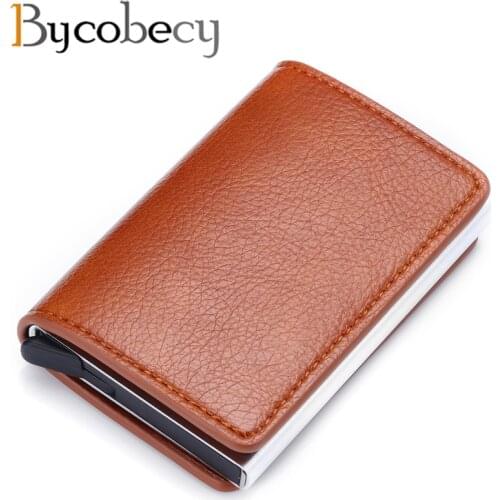 Bycobecy Minimalist Men Wallet RFID Card Holder Metal Card Id Holders Aluminium Blocking Credit Card Holder