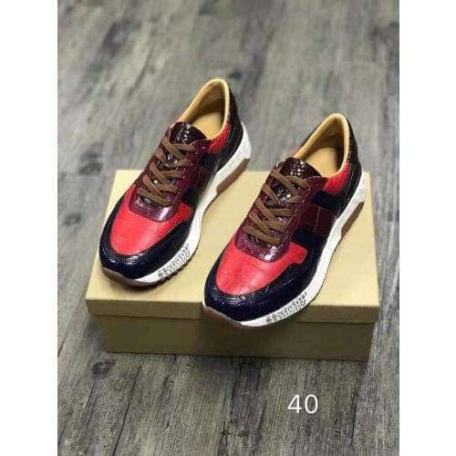 Luxury quality Newly production Genuine real crocodile belly skin mixed color men fashion leisure shoe with cow skin shoe base