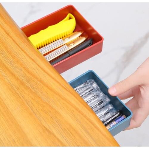 Wall-Mounted Under The Table Drawer Household Free Punch Makeup Finishing Box Office Stationery Storage Boxes
