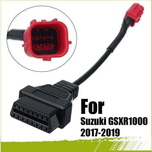 New 1 piece OBDII 6-pin to OBD2 diagnostic adapter harness cable for Suzuki GSXR1000 2017-2019