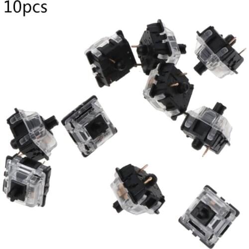 2021 New 10Pcs/pack Mechanical Keyboard Switch Gateron MX 3 Pin Black Switch Transparent Case for Mechanical Keyboard Cherry MX