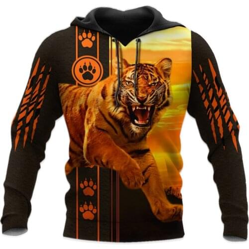 New Fashion Men Hoodies Beautiful Tiger Pattern 3D Full Printed Sweatshirt Unisex Casual Harajuku Zip Hoodies DY66