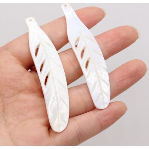 New Natural Freshwater Pendant Leaf Shaped Loose Beads Handmade Crafts DIY Necklace Bracelet Jewelry Accessories 15x72mm