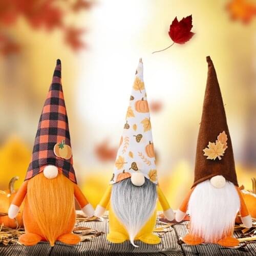 Fall Autumn Gnome Maple Leaf Swedish Nisse Tomte Elf Dwarf Thanksgiving Day Gift Farmhouse Tiered Tray Decorations dropshipping