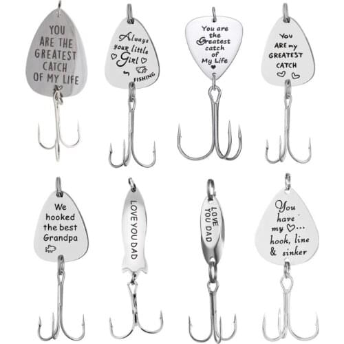 Personalized Fishing Lure Hook Engraved Fishing Hook Fisherman Gift for Birthday Christmas Anniversary