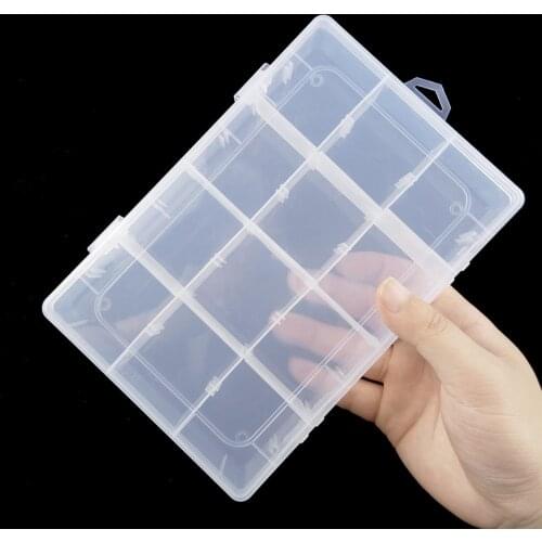 JHNBY Plastic Rectangle 24/12 Grid Compartment Storage big Box Earring Ring Jewelry Beads Case Container Display DIY accessories
