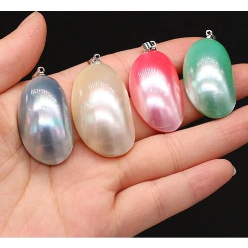 Natural Stone Shell Pendants Reiki Heal Multi-color Polish Shell for Fashion Jewelry Making Necklace Earring Gift Accessories