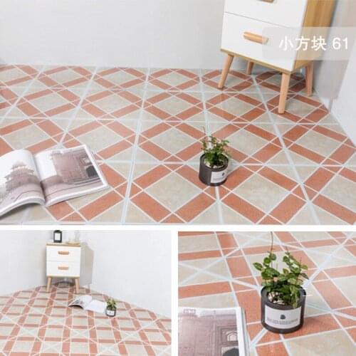 Kitchen PVC Vinyl Thickened Stickers Bedroom Living Room Floor Renovation Square Self-adhesive Tiles Retro Style Ground Covering